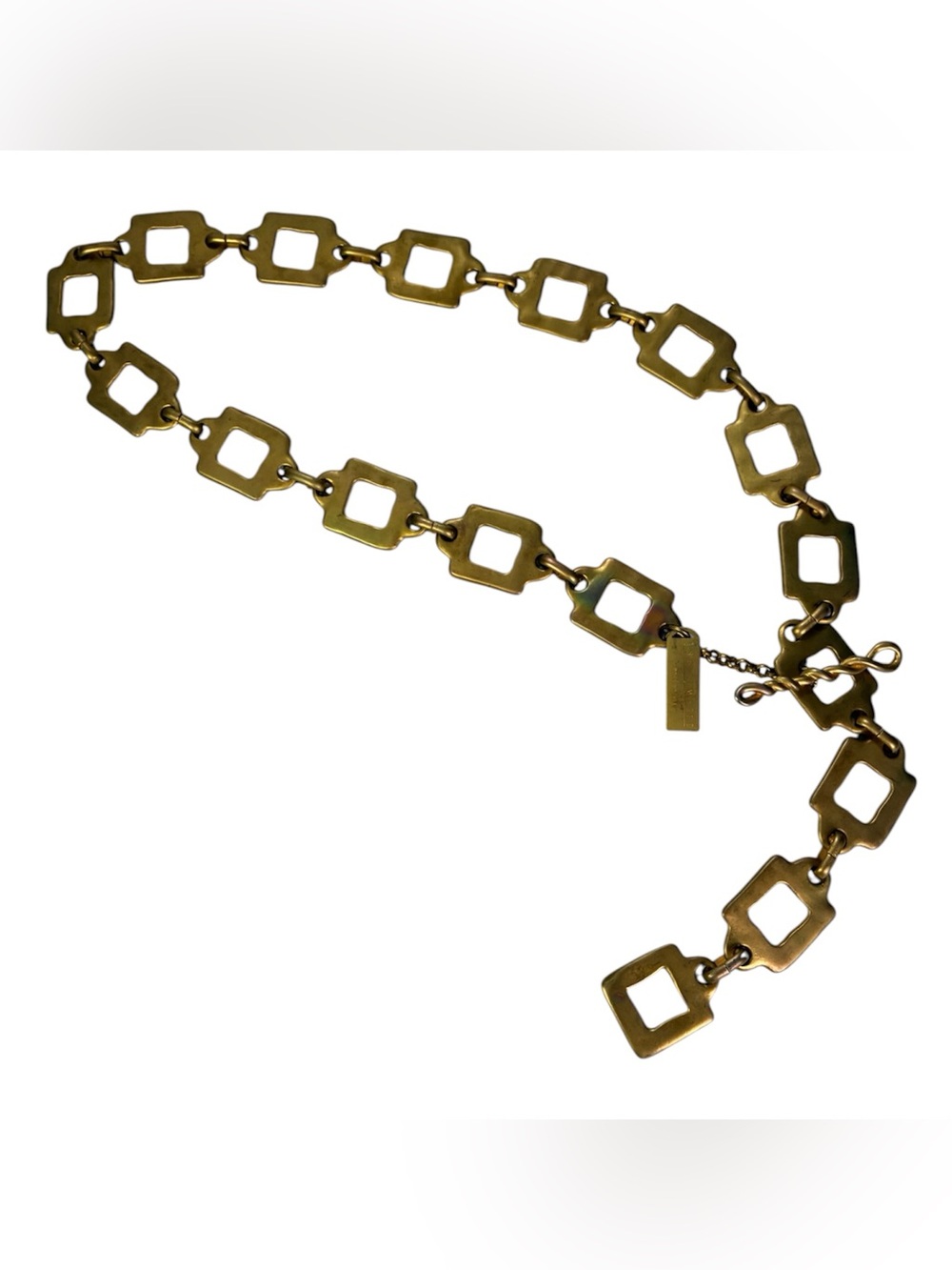 The Limited Gold Tone Open Square Link Belt Necklace Vintage 90s/Y2K Retro Chic